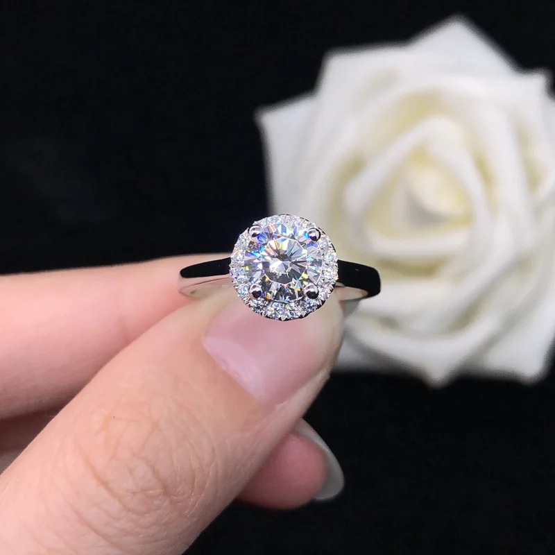 

1 Carat Moissanite Round Bezel Ring for Women, PT950 Platinum , Dazzling, Delicate & Gift-Perfect