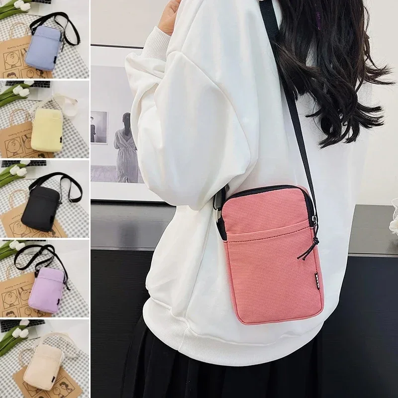 New Mobile Phone Bag Ladies Candy Color Crossbody Simple Mini Satchel Shoulder Coin Bag Vertical Handbag Women's Messenger Bag