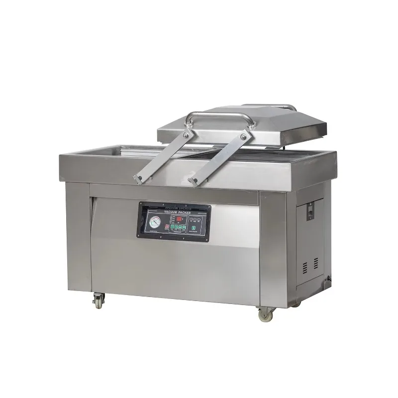 WANHE DZ-400 Commercial Electric Vacuum Sealing Packing Machine for Cloth Pork Double Chamber Pouch Film for Commodity Paper
