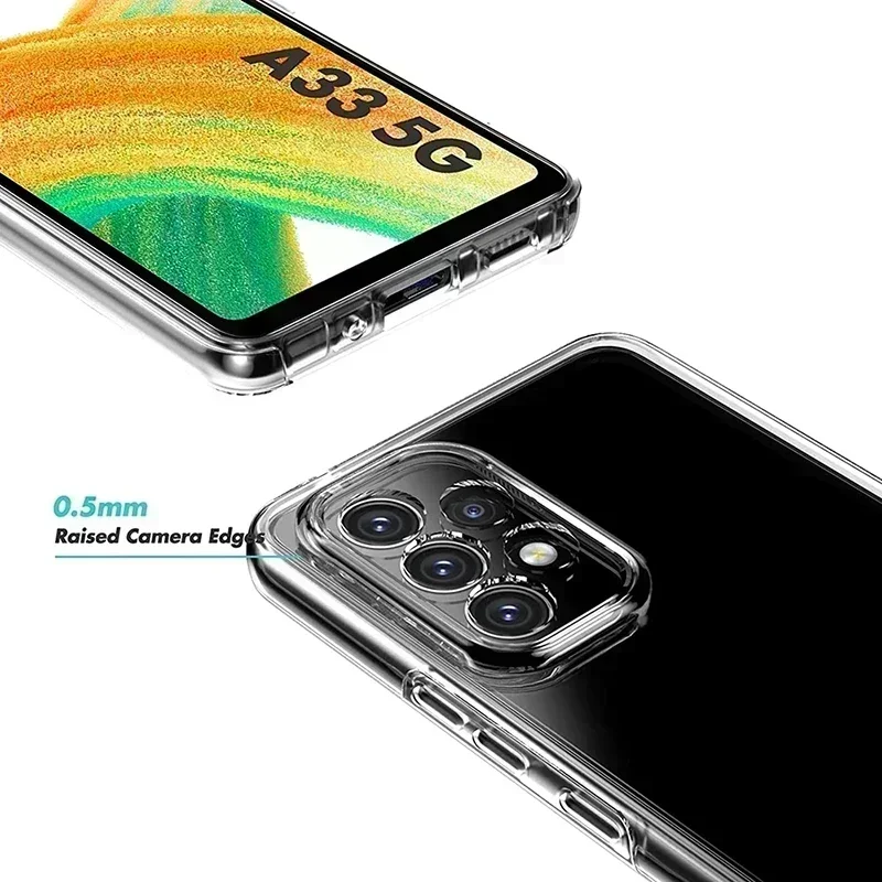 Casing silikon perlindungan penuh 360 °, casing silikon penutup penuh untuk Samsung Galaxy A33 A23 A73 A13 A52 A53 A32 A22 A51 A71 A70 A50 A54, casing keras polikarbonat hibrida bening