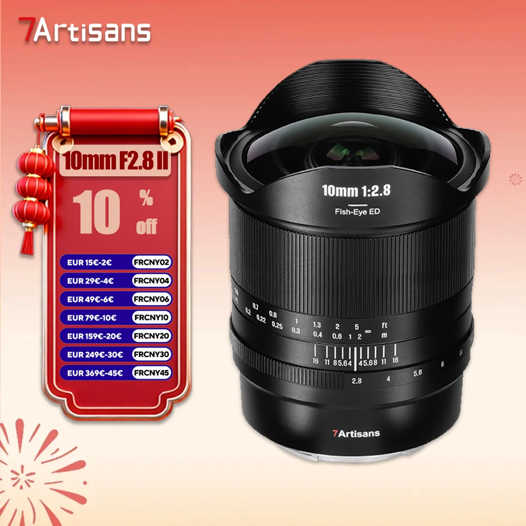 7artisans-Objectif fisheye plein cadre ultra grand angle 10mm F2.8 II, pour la photographie en sciences humaines avec Sony E Nikon Z IL RF L A7RIII