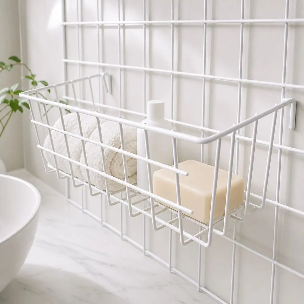 Open Wire Hanging Organizer Basket Hanging Hook Strong Load Bearing Grocery rack Large Capacity Space Saving
