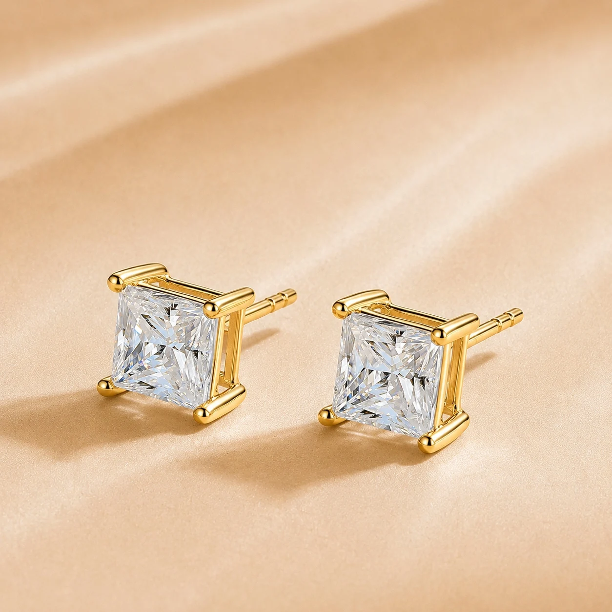 Custom Lab Grown Diamond Ear Stud 9K 14K Gold 0.15ct To 2ct VS Clarity D Color Anniversary Engagement Fine Jewelry for Women