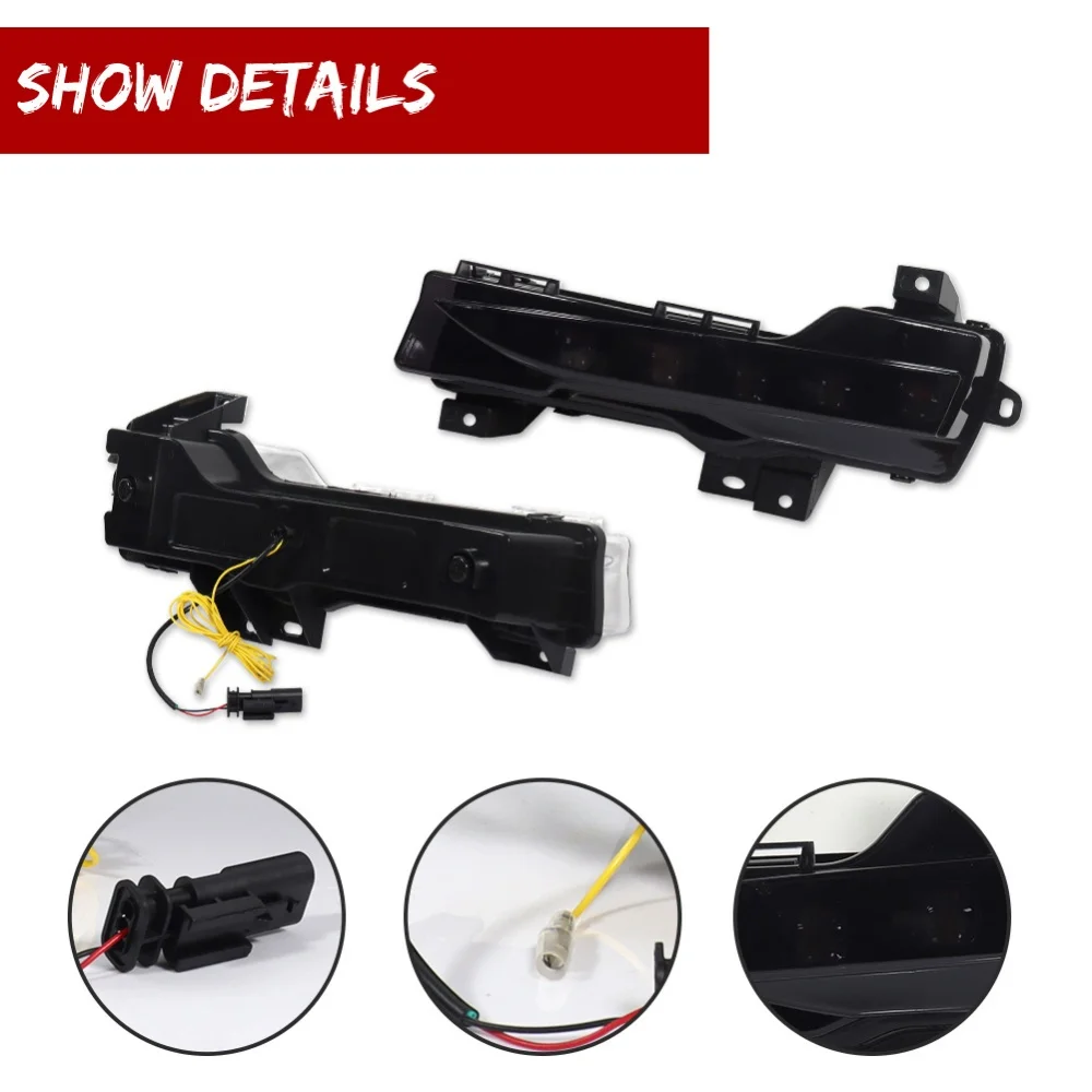 White LED Front Bumper DRL Driving/Fog Lights Sequential Amber Turn Signal Lights For Tesla Model 3 2017-2023 & Model Y 2020-up view 2