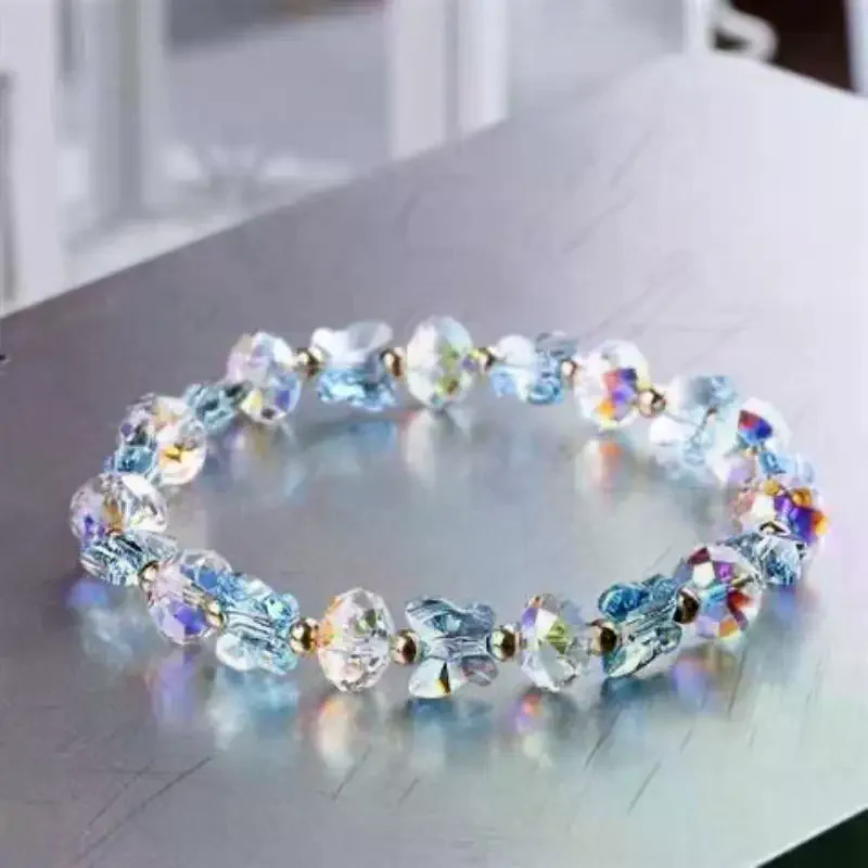 Fashion Butterfly Charm Crystal Stretch Beaded Bracelets Elastic Rope Women Temperament Bracelet&Bangles Charms Bohemian Jewelry