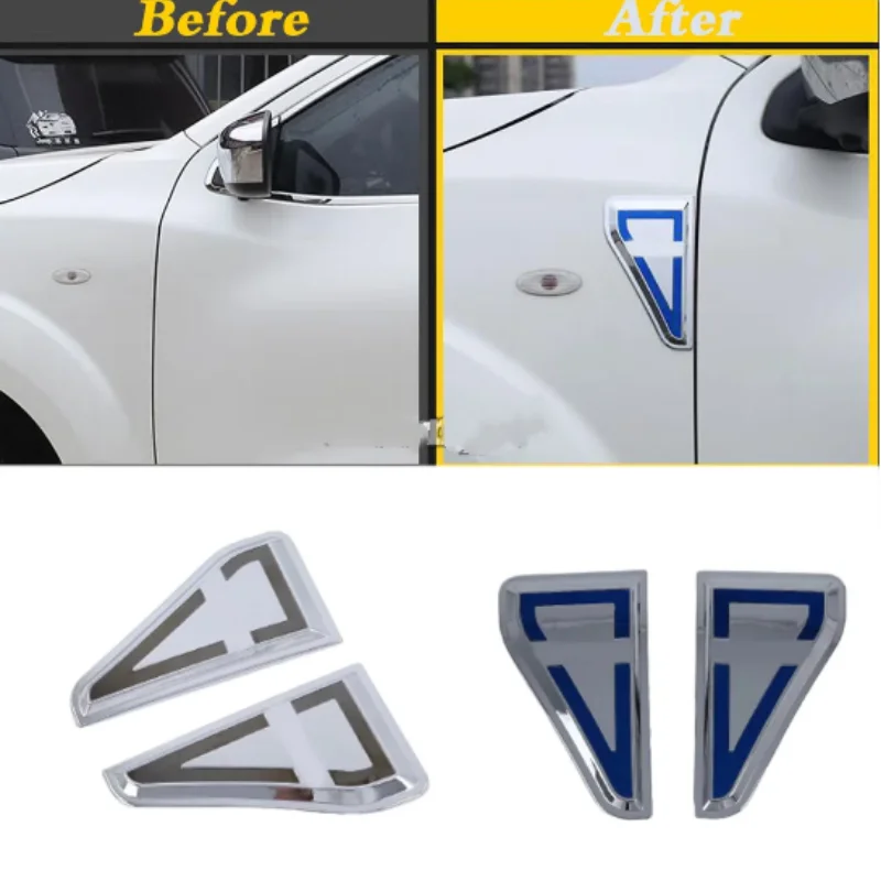 

Car Styling Stick ABS Chrome Front Machine Side Fender Vents Air Outlet Lamp Trim For Nissan Terra 2018 2019 2020 2021 2022