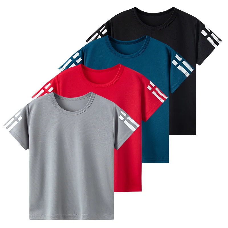 2 قطعة الأطفال الصيف بلون التجفيف السريع تنفس مجموعة الأولاد الرياضة الجري هو بلوزة مريحة الفتيات السراويل فضفاضة