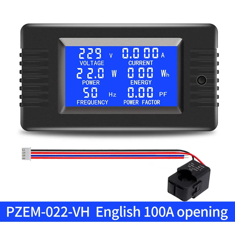 

PZEM022VH New 6in1 AC 80V-260V 100A Digital Voltmeter Ammeter Voltage Current Tester Power Energy Frequency Power Factor Meter