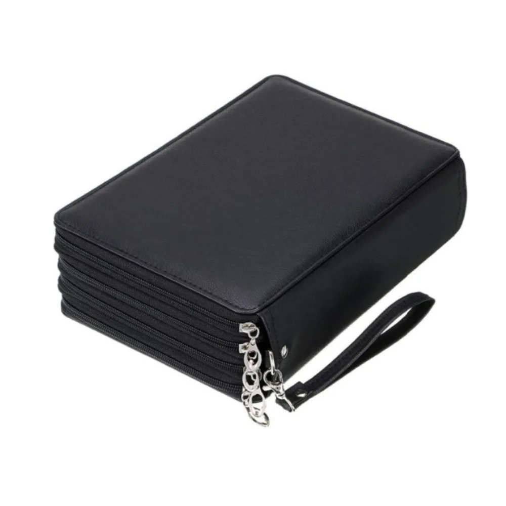 

Сумка для хранения цветных карандашей на 200 отверстий, 5-слойный вместительный чехол для канцелярских принадлежностей, водонепроницаемый пенал из искусственной кожи для студентов