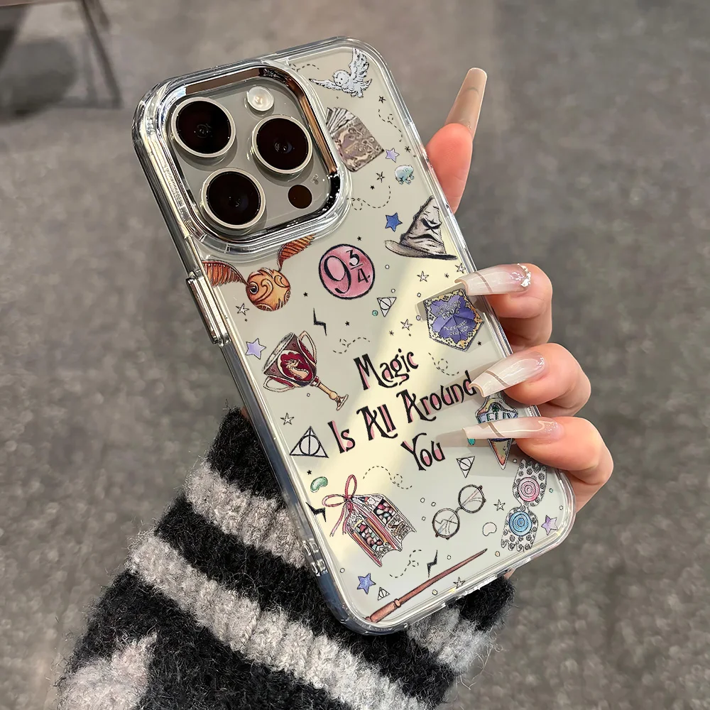 Hot P-Potters Wand Phone Case for IPhone 17 16e 16 15 14 13 12 11 Mini Pro Max X XR  8 7 Air Plus Transparent Harries Soft Cover - náhled 2
