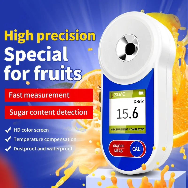 For Brix 0-35% Sugar Content Meter Detector Tester Digital Brix Refractometer for Fruit Juice Syrup Ade Drinks