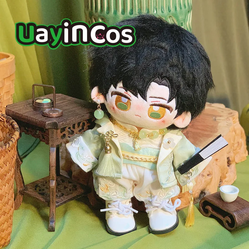 

Одежда для кукол 20 см, зеленое пальто, брюки, ожерелье, зажим для ушей, шляпа, костюм, одежда, костюм, мягкие плюшевые аксессуары для кукол, аниме-игрушки для детей