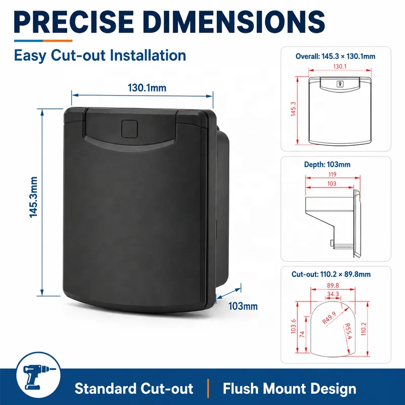 1.5m Outdoor Vehicle Bathroom Spray Shower Special Wall-mounted Quick Connect Water Collection Box for Vehicle Exterior Use
