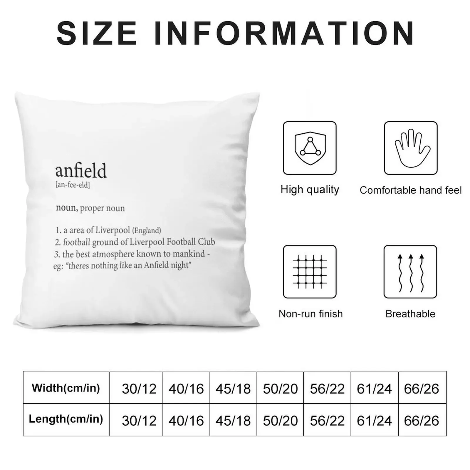 Anfield Nights Quote Throw Pillow anime girl Cushion Cover Luxury Christmas Pillows Christmas Pillowcase pillow