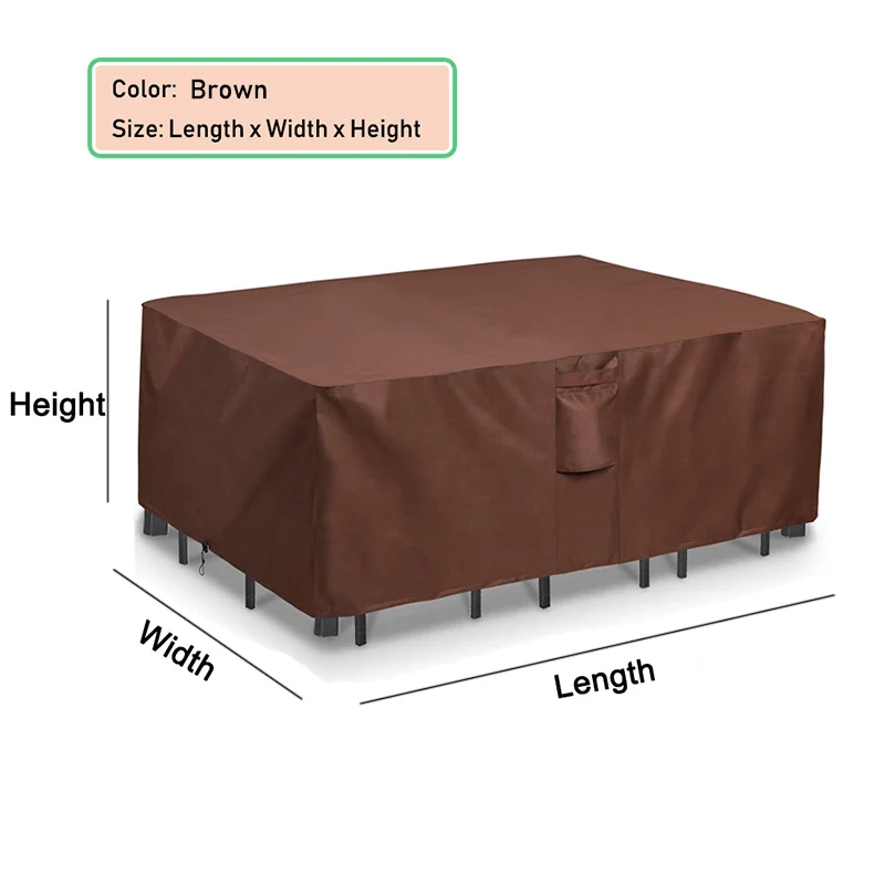 NONE HEAVY DUTY Outdoor-Gartenmöbelbezug für Sofa, Tisch, Stuhl, Terrasse, wasserdicht, winddicht, UV-beständig, gegen Regen und Schnee 4