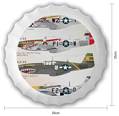 Michelle Crosso Bottle Caps Metal Tin Signs Cafe Beer Bar Decoration Plat P-51 Fighter  Vintage Retro Style Beer Cap Wall