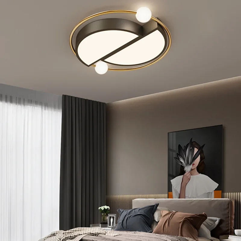 

Minimalist Personality Gold&Black Led Chandelier Post-modern Geometric Living Room MasterBedroom Light Dining Room Lamp