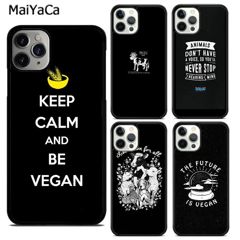 MaiYaCa Vegetarian Quotes VEGAN LOVE VEGGIE Phone Case Cover For iPhone 16 15 SE2020 6 6s 7 8 plus 11 12 mini 13 14 pro max 