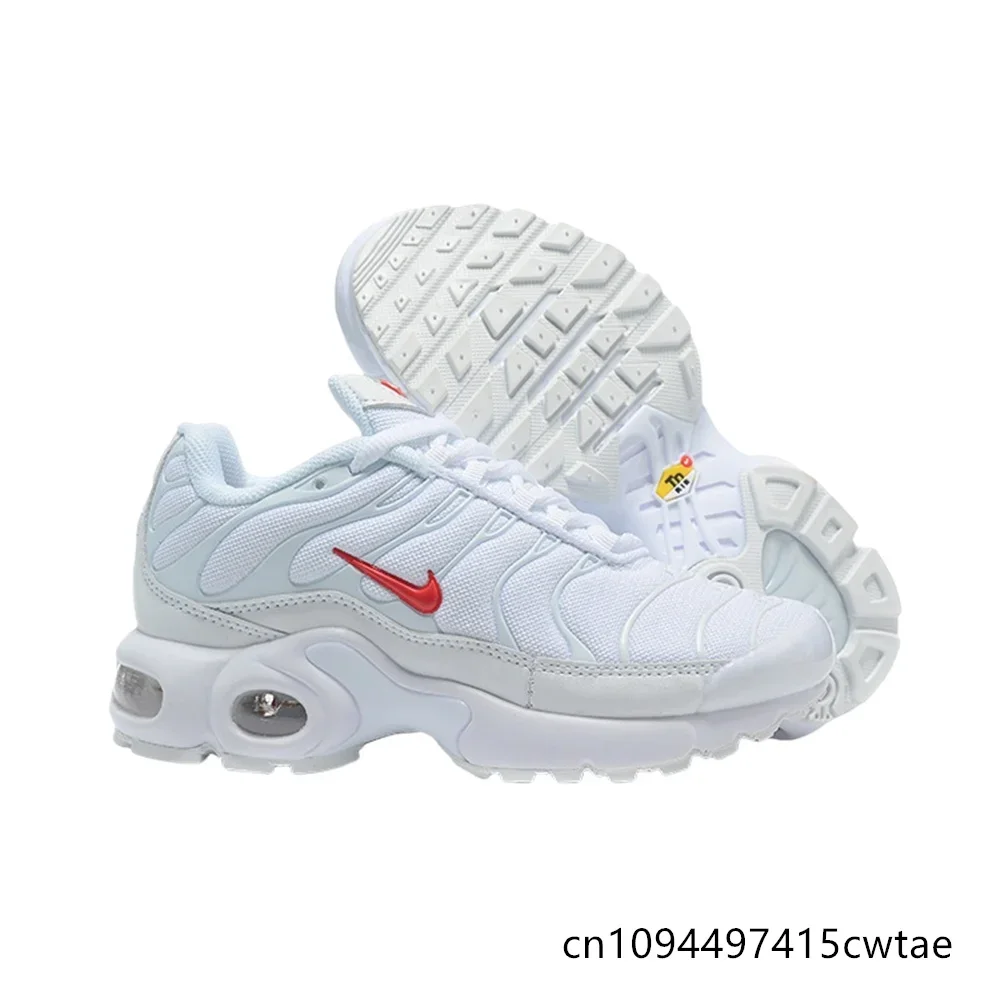 

Nike Original Air Max Plus Tn Kids Light Comfortable Anti-slip Wear-resistant Air Cushion Sports Running Shoes (white-red)