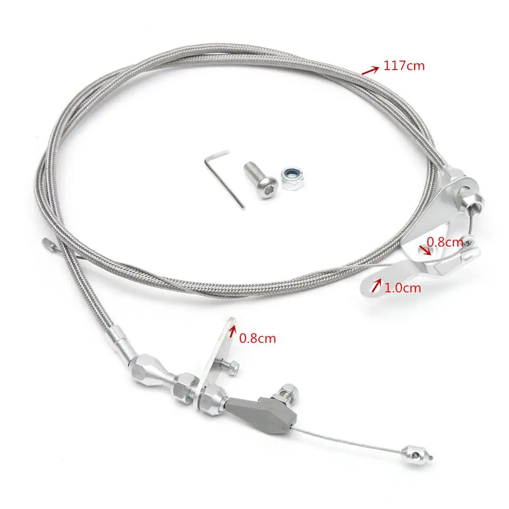 Accelerator Gas Throttle Cable Braided Stainless Transmission Detent Line for Ford C6 Easy Install Upgrade