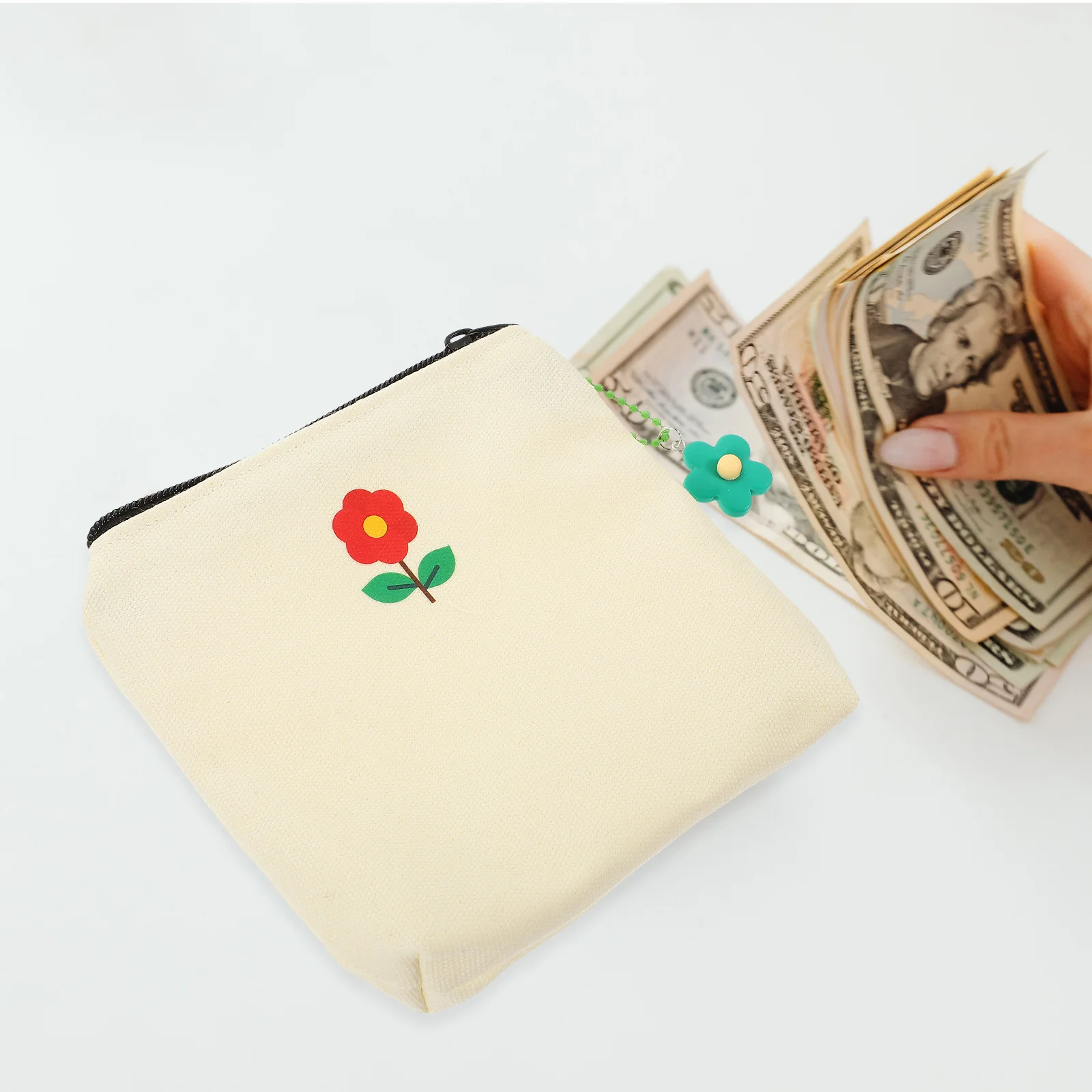 1 pc Canvas Storage Bag Pendant Lightweight Mini Organizer Portable Coin Pouch Wallet Small Size Sail Cloth Practical