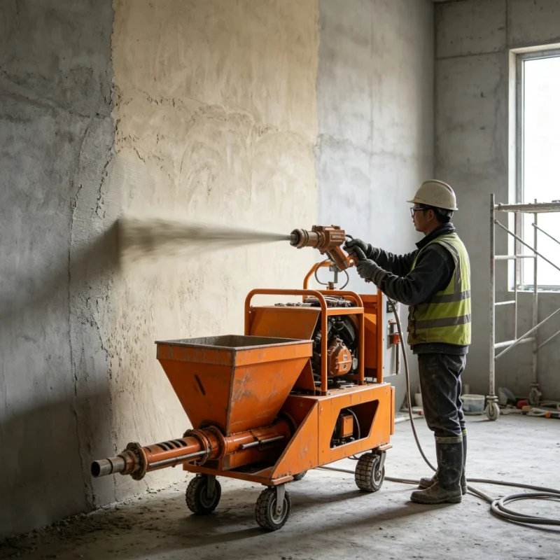 Multi-functional Mortar Sprayer, Plaster Spraying Machine for Substation Boundary Wall, Smooth Output for Exterior Renovation