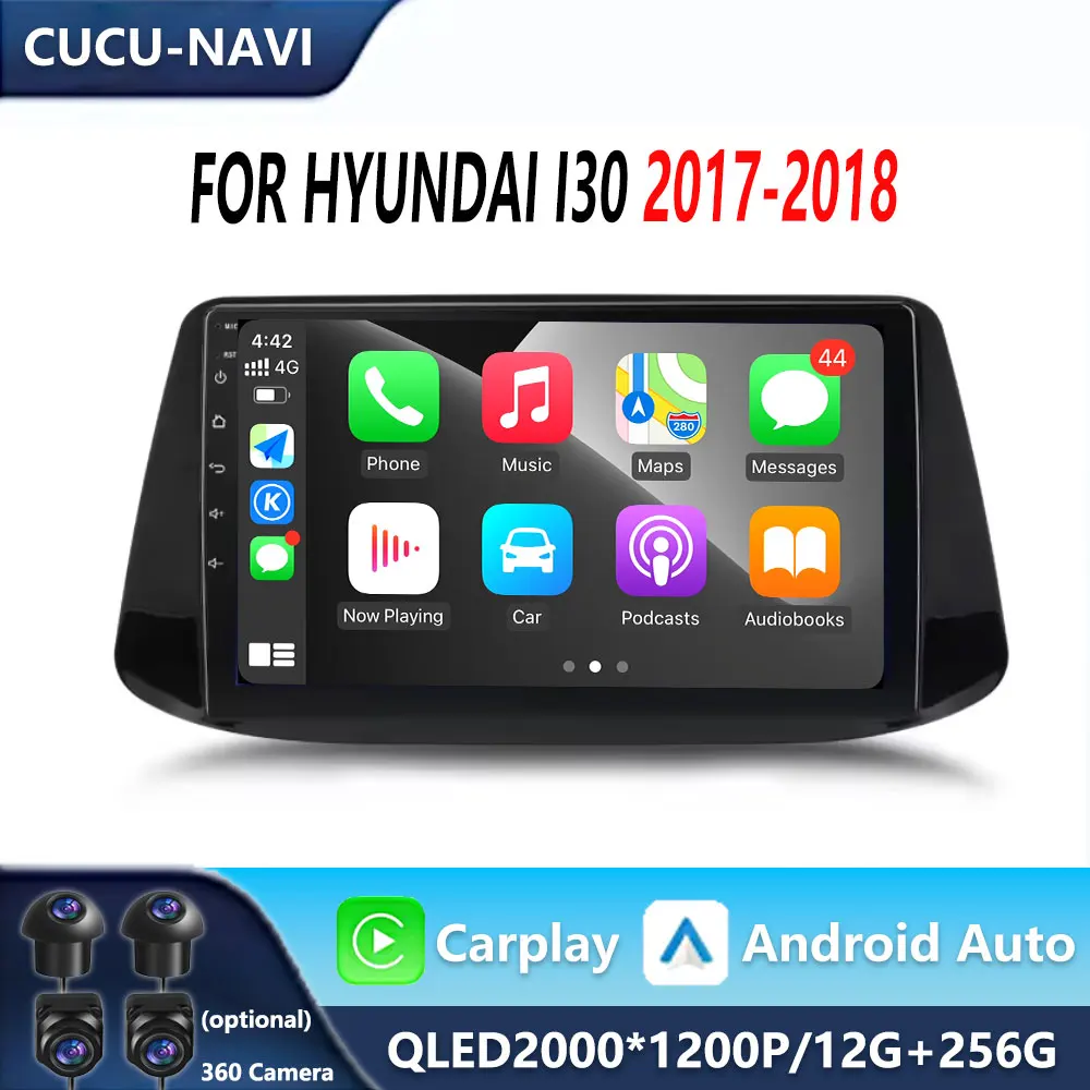 

Android Auto для Hyundai i30 2017 2018, беспроводной Carplay, автомобильный радиоприемник, мультимедийный плеер, GPS-навигация, Bluetooth, WIFI + 4G DSP, стерео