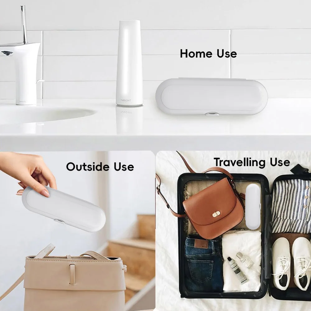 Travel Case for Electric Toothbrush, Portable Storage Box with Brush Head Holders