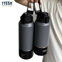 Tyeso 1200ML Large Capacity Insulated Water Bottle Portable Travel Mug Handle Leak-Proof Lid for Outdoor Sports Hiking Drinkware