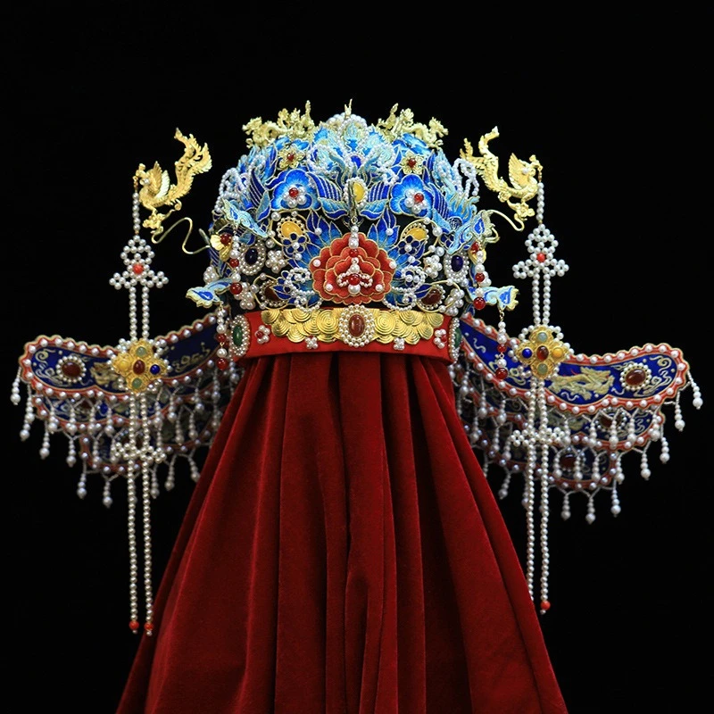 Wedding clothes phoenix crown headgear bridal hair accessories handmade Kowloon nine phoenix hair crown queen wedding