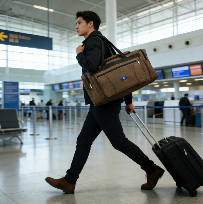 

Oxford Waterproof Travel Duffle Bag Men Large Capacity Portable Business Weekend Luggage