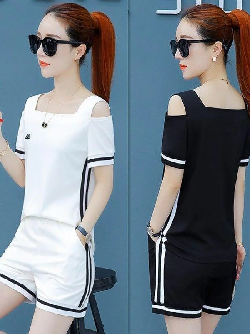 faionable-ort-sve-ort-set-loose-plus-size-casual-wear-summer-new-sle-oulder-bared-trendy-slimming-sportswear-for