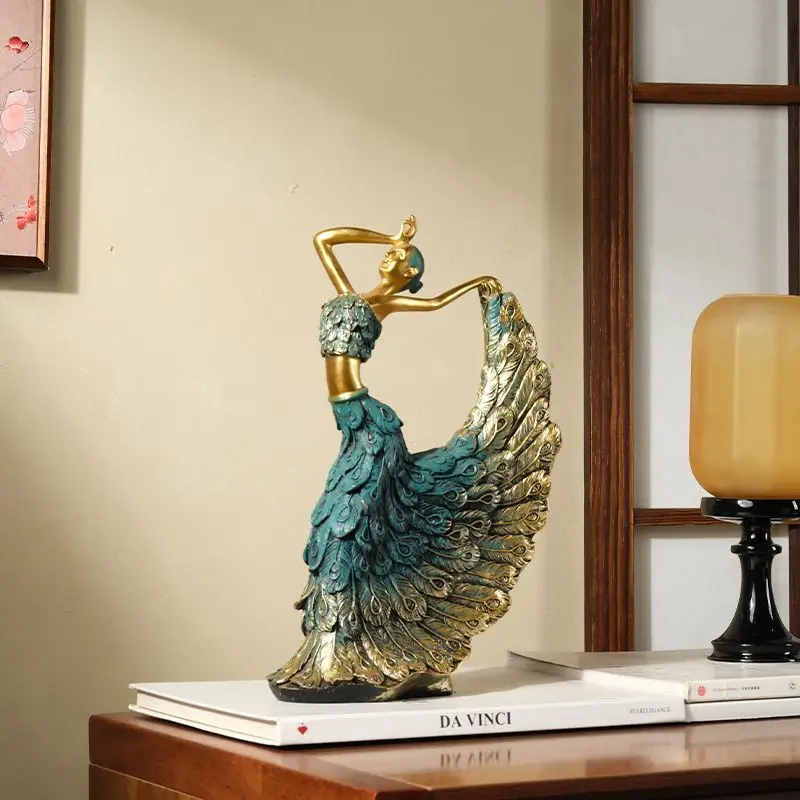 Ornament Light Luxury Modern Premium Figure Home High End Cabinet Desk Study Bookcase New Chinese TV Cabinet