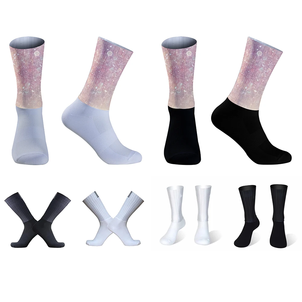 

Seamless Anti Slip Cycling Socks Aero Bike Team Socks Road Bicycle Socks Outdoor Bike Compression Sport Socks