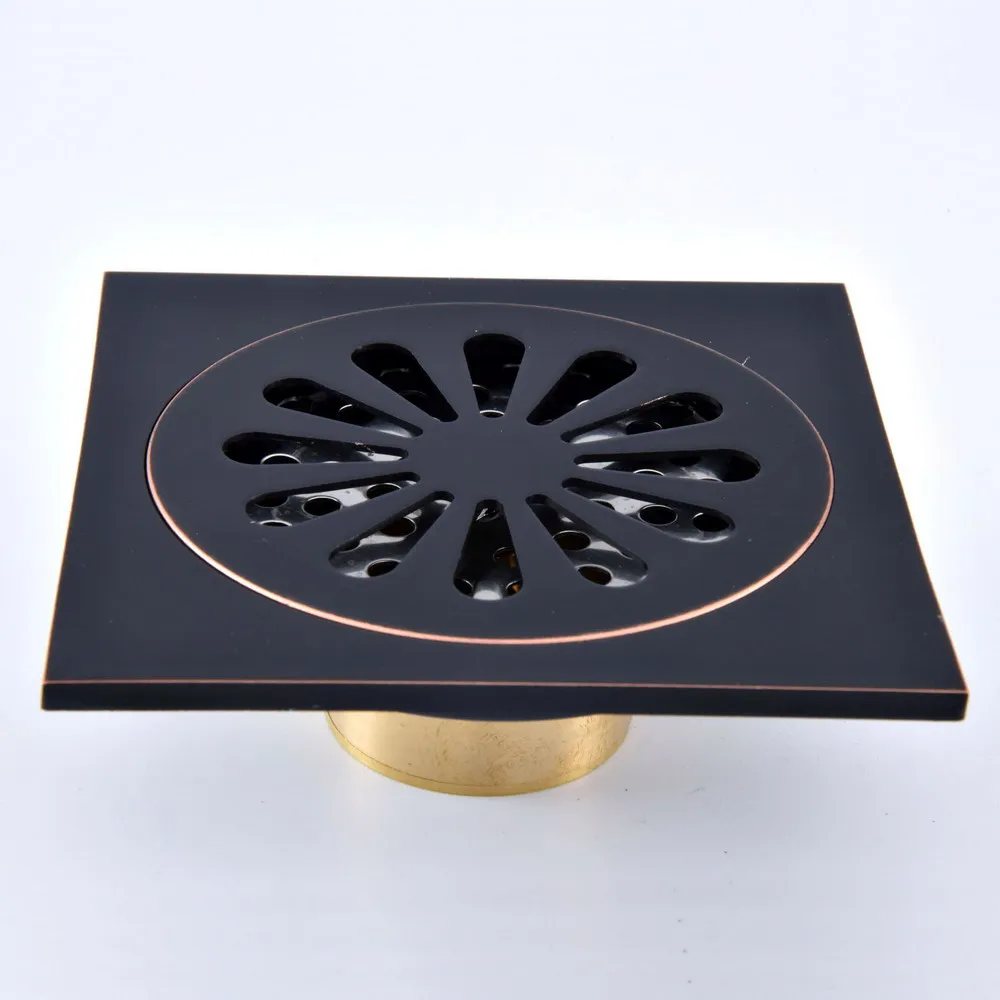 

Black Oil Rubbed Brass Toilet Square Insert Tile Shower Floor Drain 10*10cm Anti-odor Water Drain Filter 2hr087