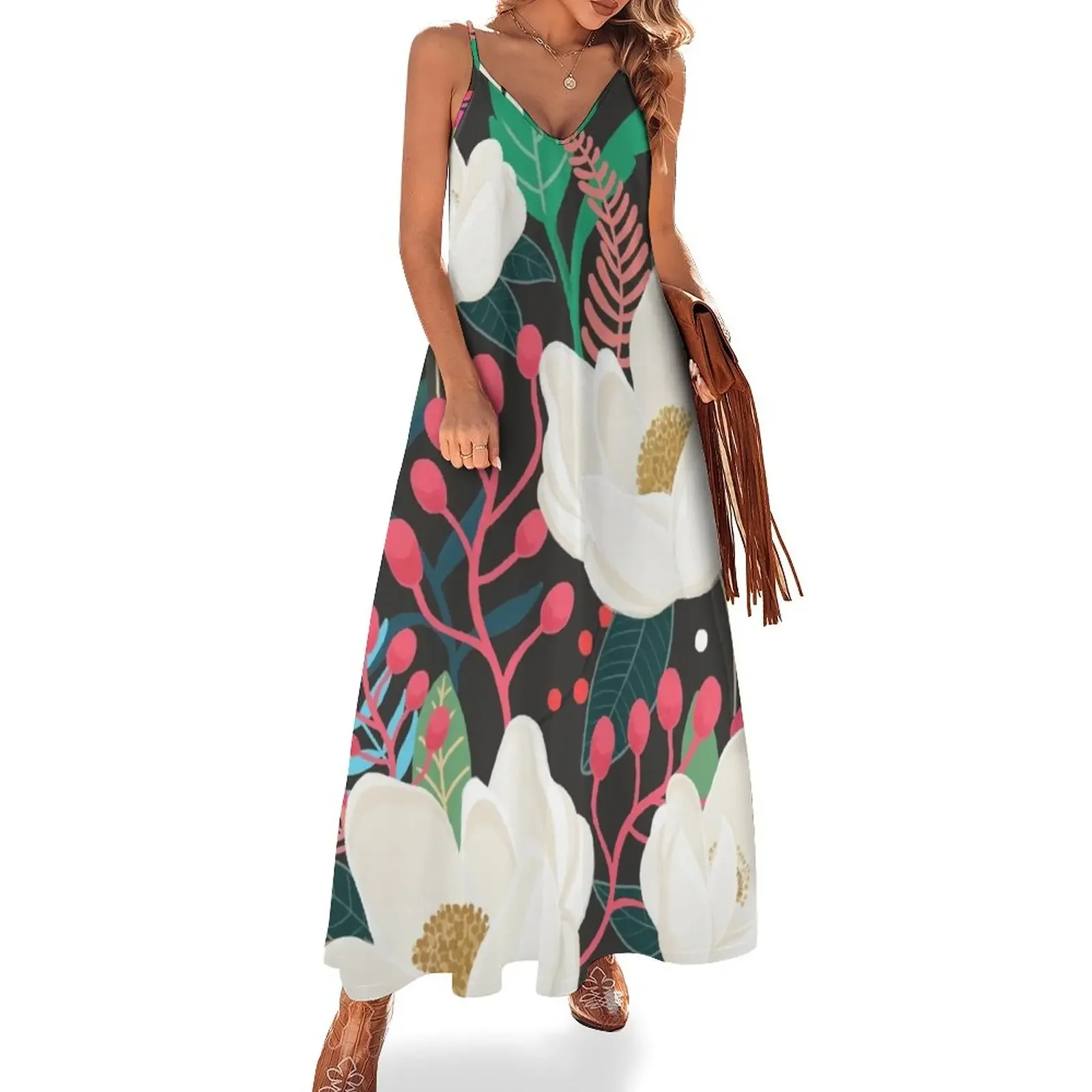 

The Garden of Alice, flower, floral, blossom art print Sleeveless Dress summer dress Long dress