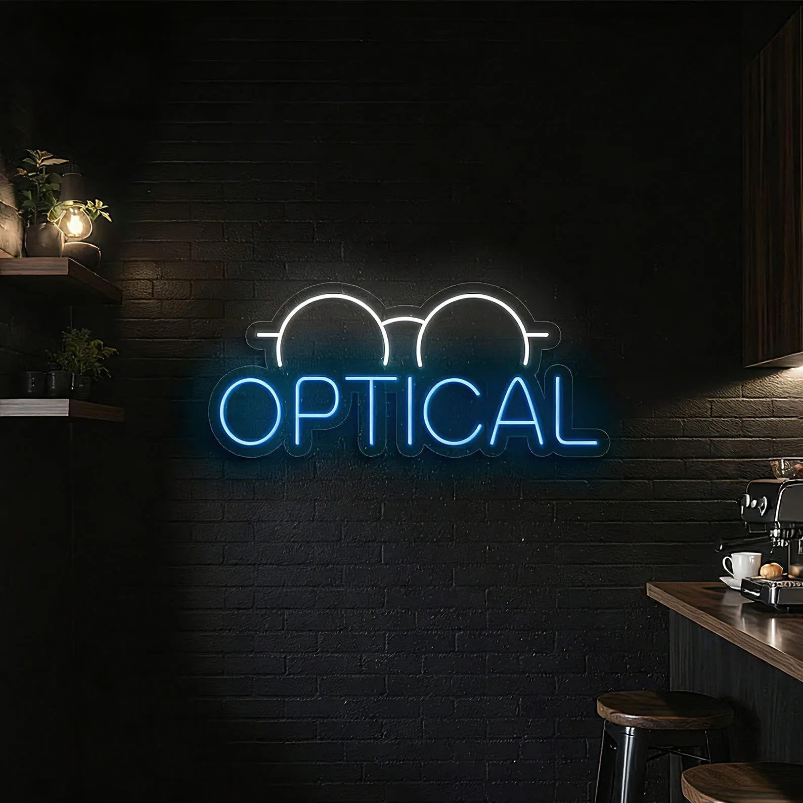 Optical Glasses Neon Sign,Glasses Optical Neon Wall,Big Size Optical Store Neon Sign,Eyewear Neon Decor,Business Open Sign