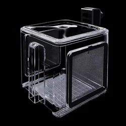 Fish Breeding Box Fish tank Clear Acrylic Isolation Box Hatchery Tank Hanging Fish Incubator Box with Detachable Mesh