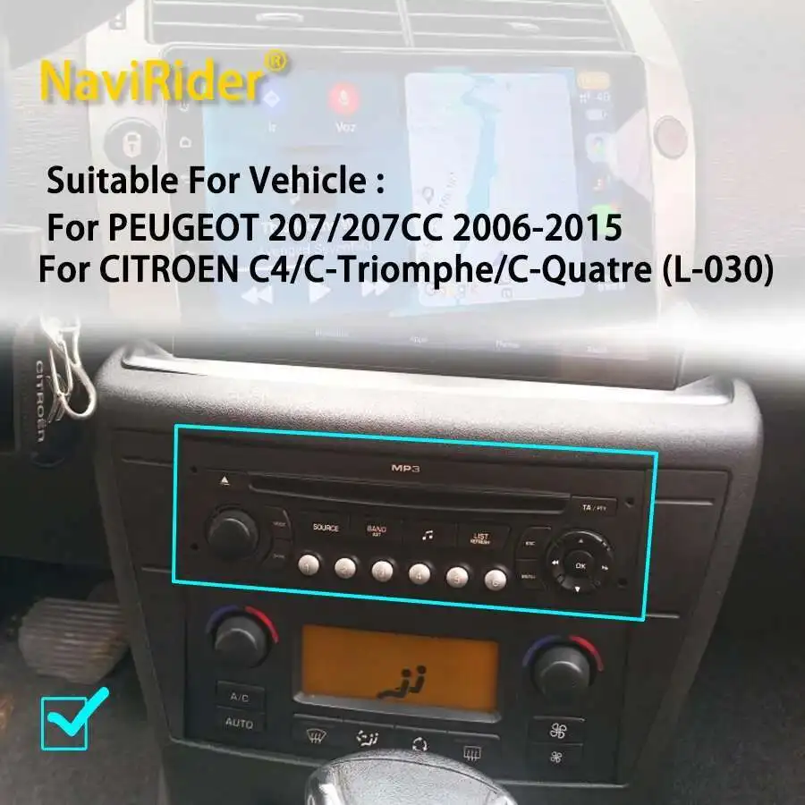 OEM Style Control Panel To Car Android Screen For PEUGEOT 207 207CC 2006-2015 For Citroen C4 C5 C-Triomphe C-Quatre 2004-2011