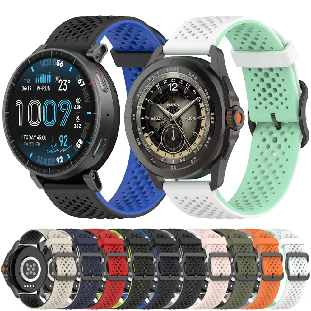 Silikonarmband für Xiaomi Watch 5/S4/S3 Atmungsaktives Ersatz-Armband für Amazfit Active Max/Balance 2 Huawei Watch GT6 46mm
