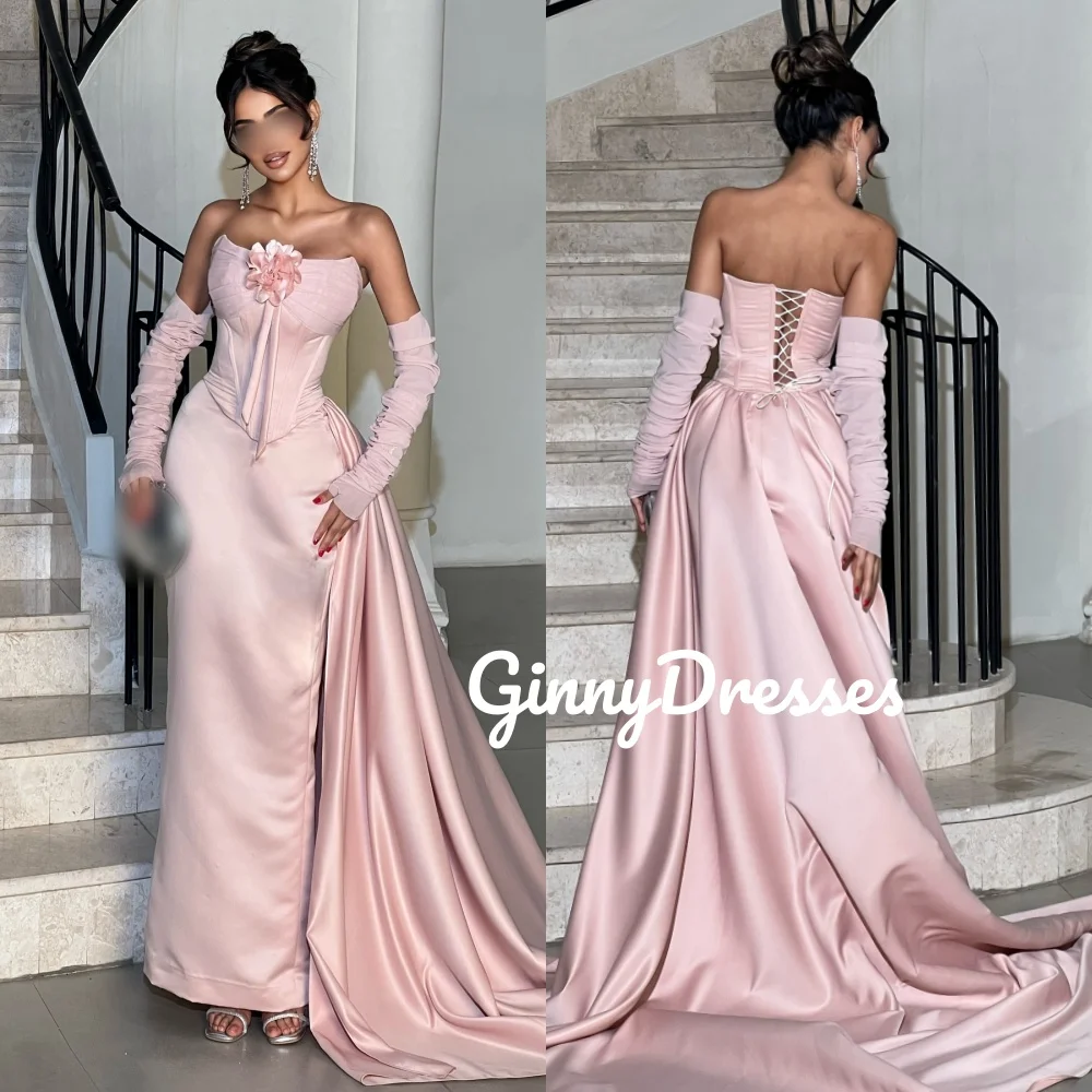 

Party Dresses Customize Column Sweetheart Zipper Up Elegant Party Dresses For Women Flowers Floor-Length Dresses For Special Eve
