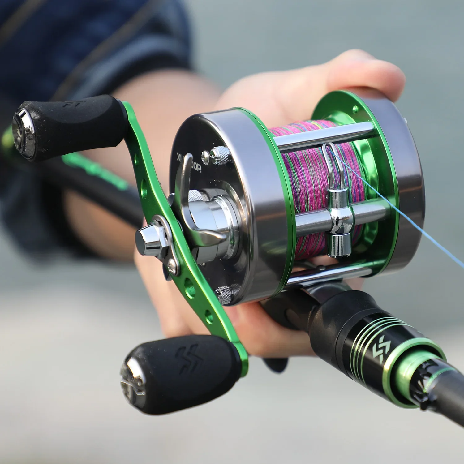 Sougayilang Baitcasting Fishing Rod and Reel Combo Set Carbon Fiber Fishing Rod Trolling Fishing Reel Kit for Bass Fishing Pesca