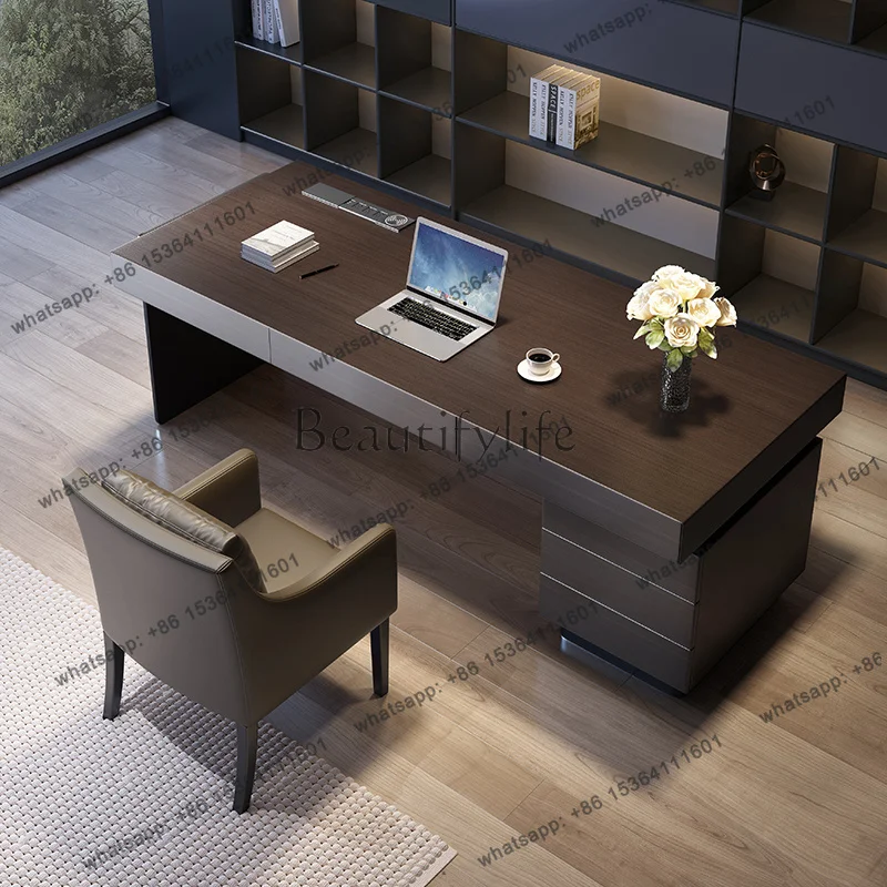 Wood Organizer Office Desk Hutch Modern Socket Conference Computer Table Study Modern Organizer Mesa