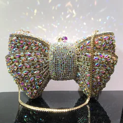 Luxurious Women Purses bow Handbags ,Clutch Purse for Wedding& Party Luxury Women Evening Party Bag,Bridal Wedding Diamonds Bag