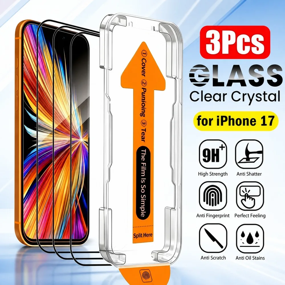 3 Stück Panzerglas für iPhone 18 17 16 15 Displayschutzfolie für iPhone 14 13 12 11 Kratzfest Bruchsicher Wasserbeständig HD