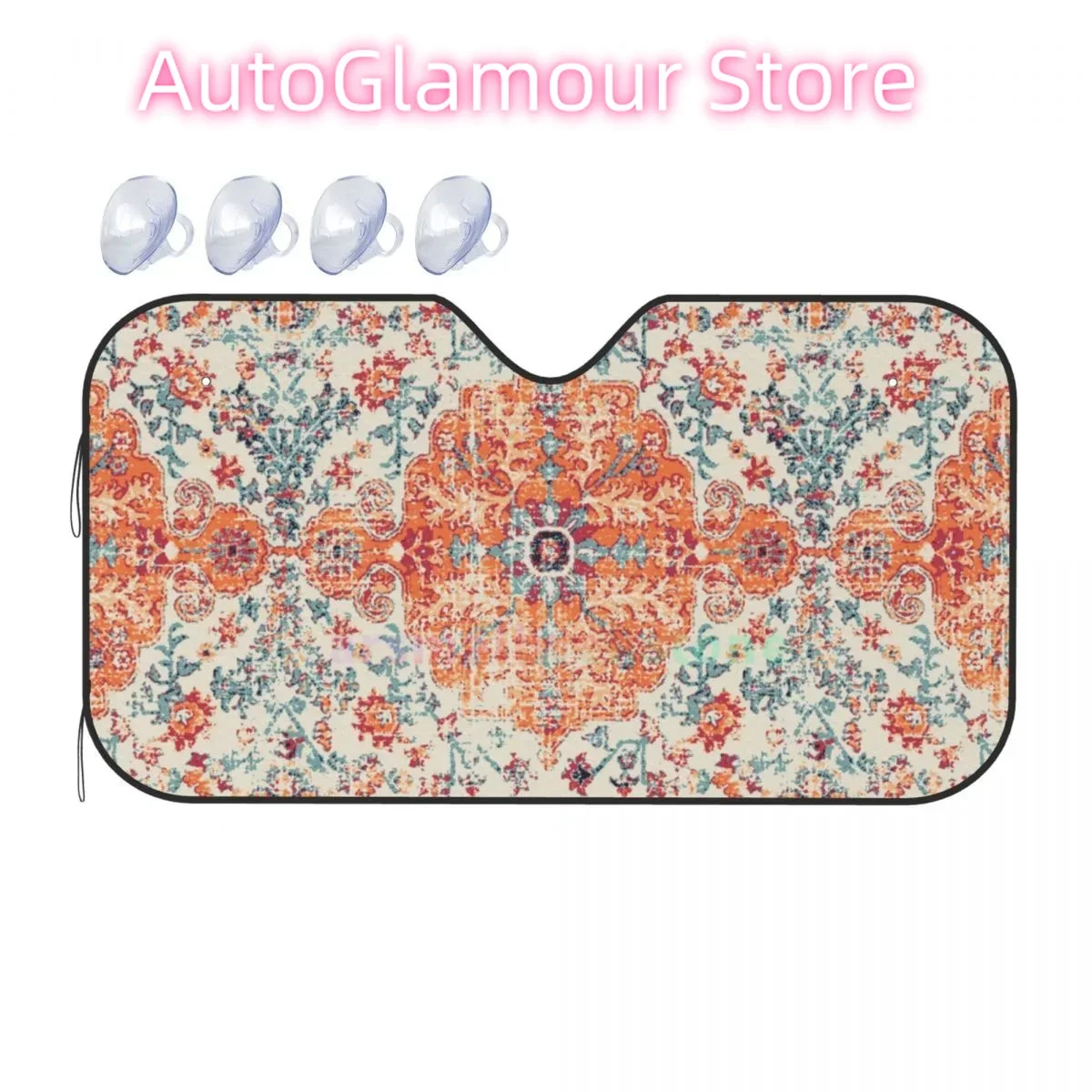 

Ацтекский терракотовый светоотражающий солнцезащитный козырек в стиле бохо для автомобиля, подходит для небольших седанов, мини-внедорожников, стандартный солнцезащитный козырек, автомобильные аксессуары