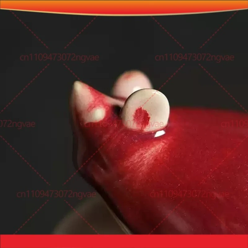 Intangible Cultural Heritage Jun Porcelain Lucky Rat Ornament, Jun Red Kiln Change, Creative Home Art Decor Figurine