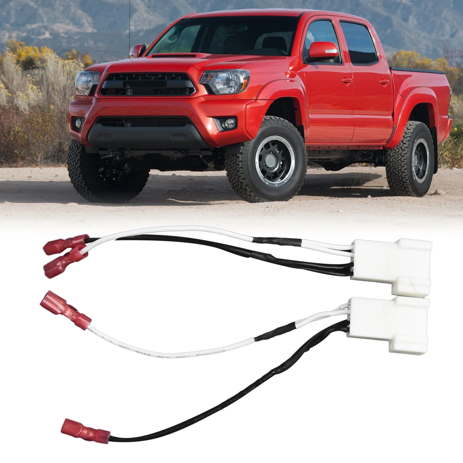 2x Dash Front Speaker Wire Harness Cable Adapter 4 Pins Fit For Toyota For Tacoma 16-19 Car Speaker Wire Harness