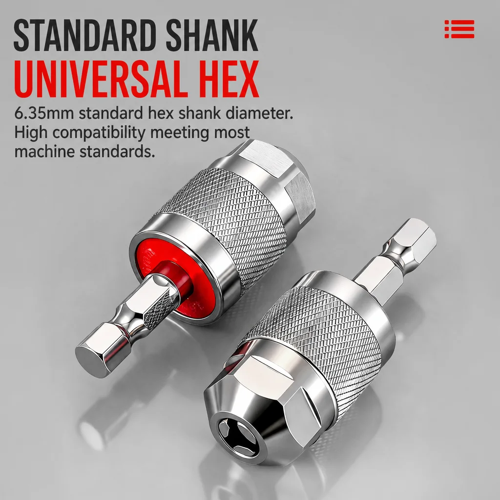 Drill Chuck Adapter Quick Change Pneumatic Drill Chuck 3-Jaw Hex Shank Chuck Professional Converter Hex Shank for Woodworking