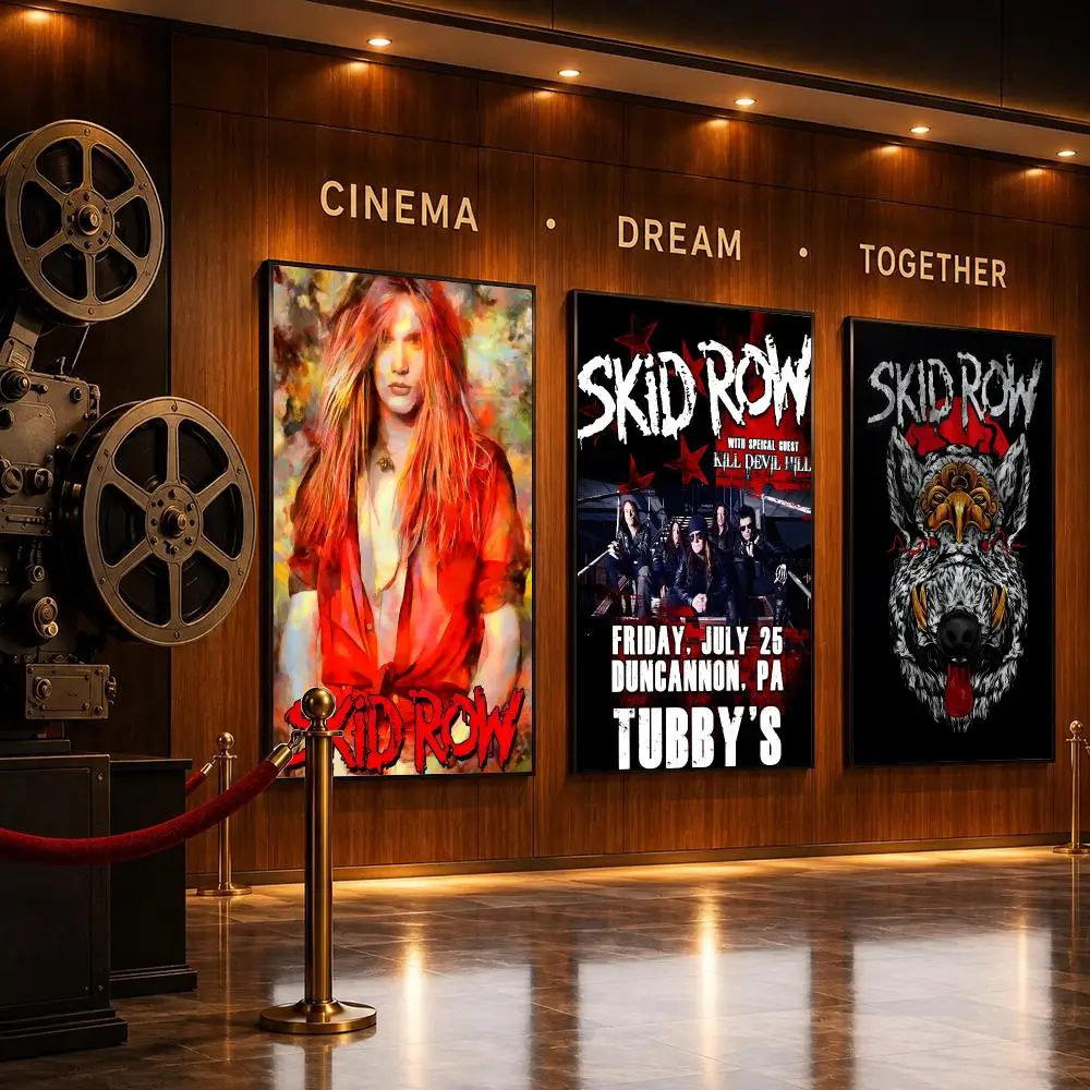 Glam Metal Skid Row-Band Poster HD Home Sticky Wall Waterproof Home Living Room Bar Aesthetic Decor